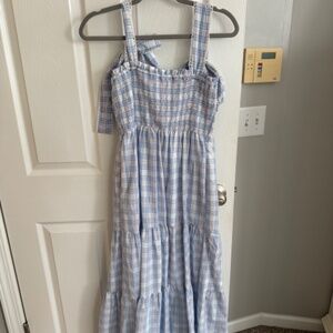 Blue gingham dress